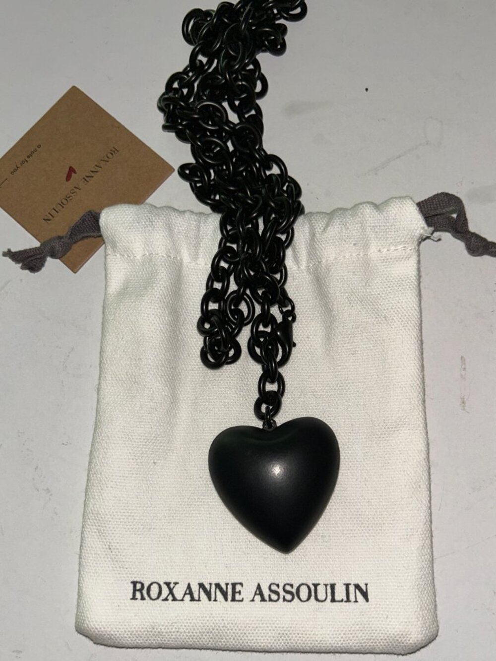 Roxanne Assoulin Black Matte Chain with Heart Pendant - Picture 3 of 6